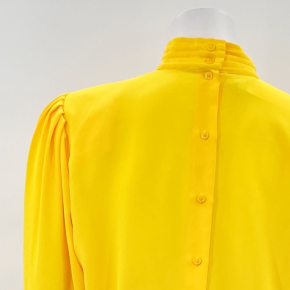 Simon Chang Yellow Button Back Blouse - Picture 9 of 11